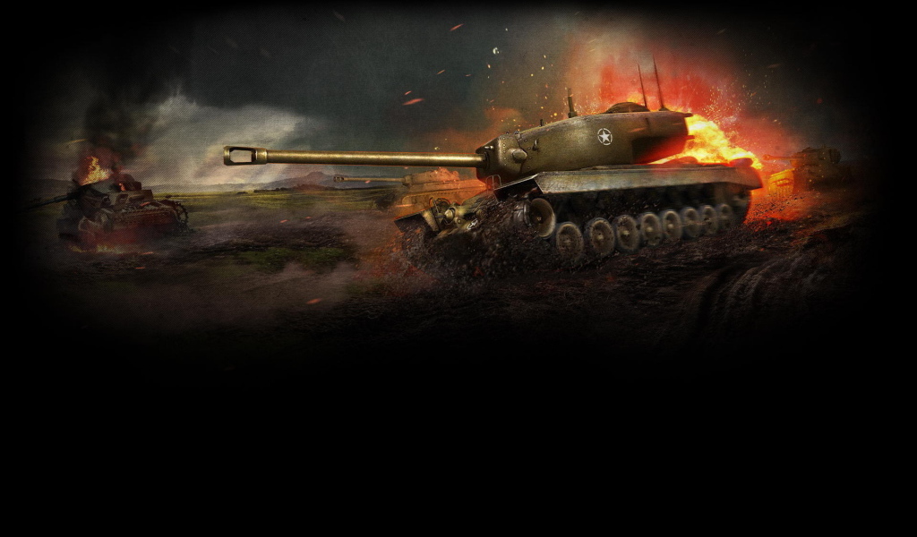 американский танк в огне