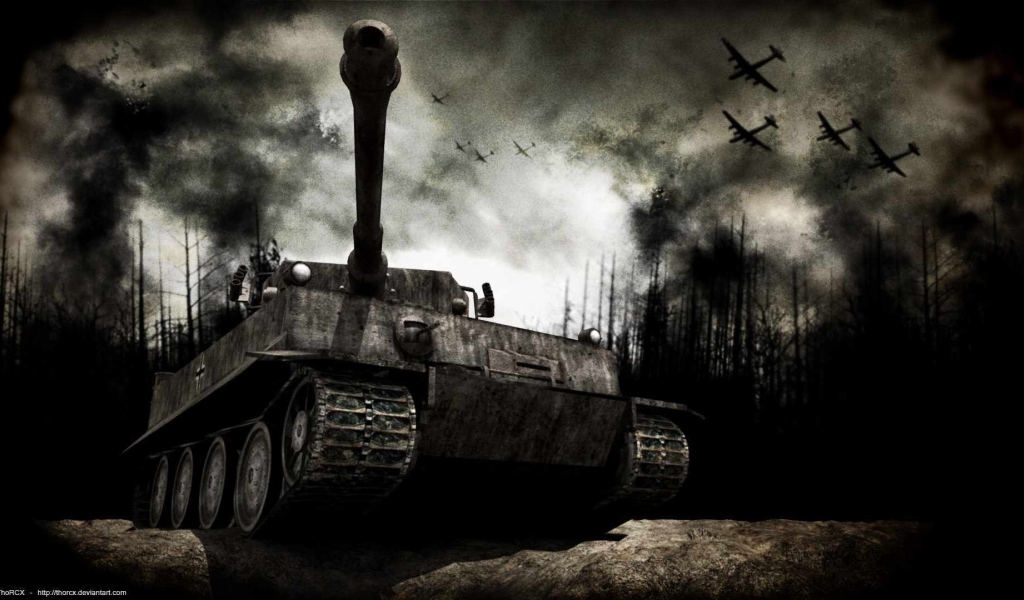 World of Tanks: танк в темном лесу