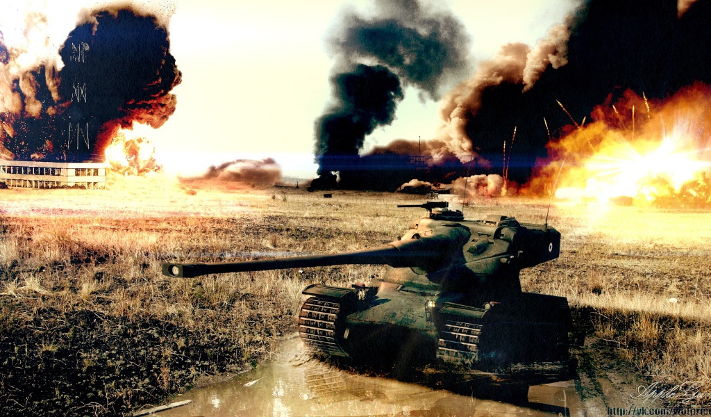 World of Tanks: танк под огненным дождем