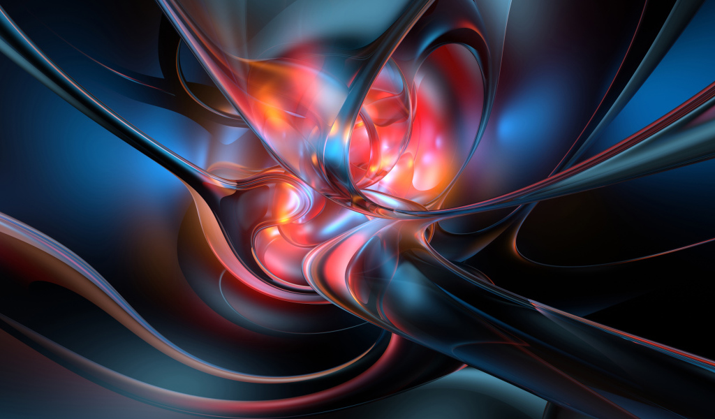 Абстрактный рисунок в красно синем тоне