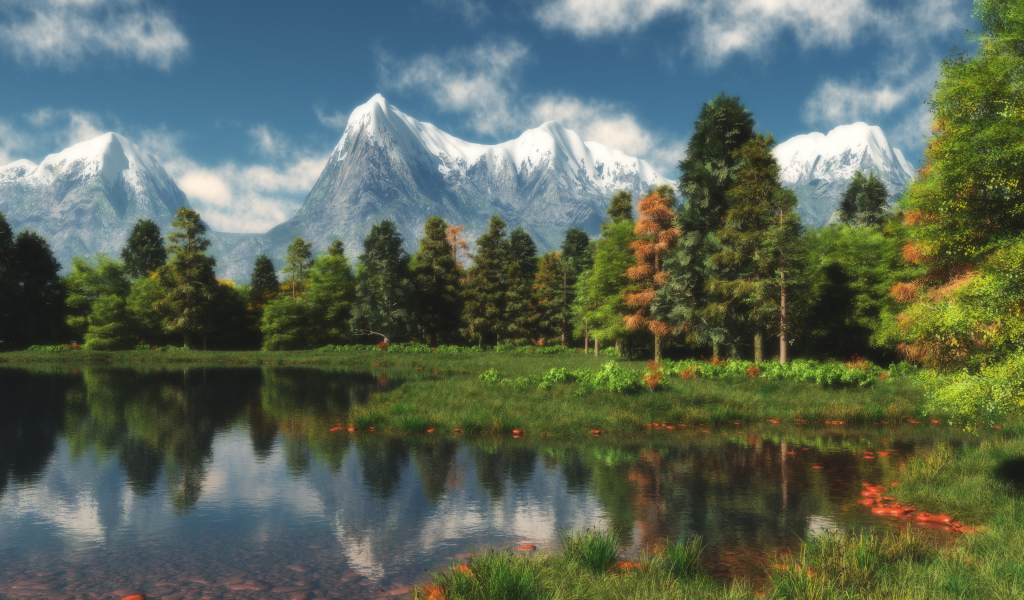 Красивые горы, 3D