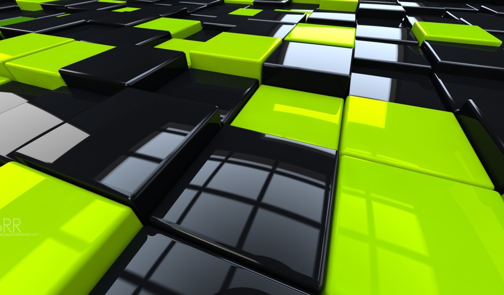 Черные и зеленые кубики