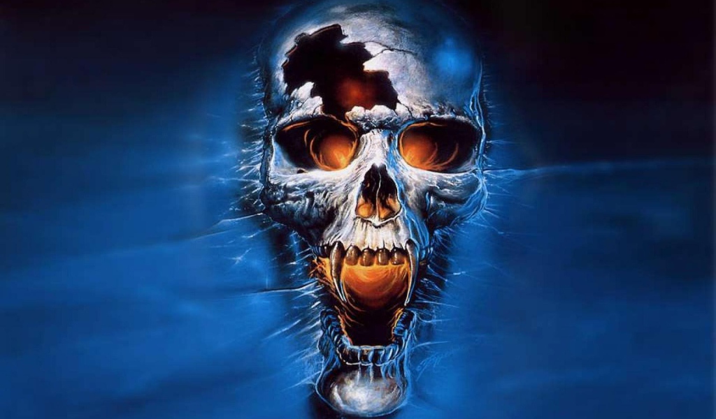 Череп на синем фоне