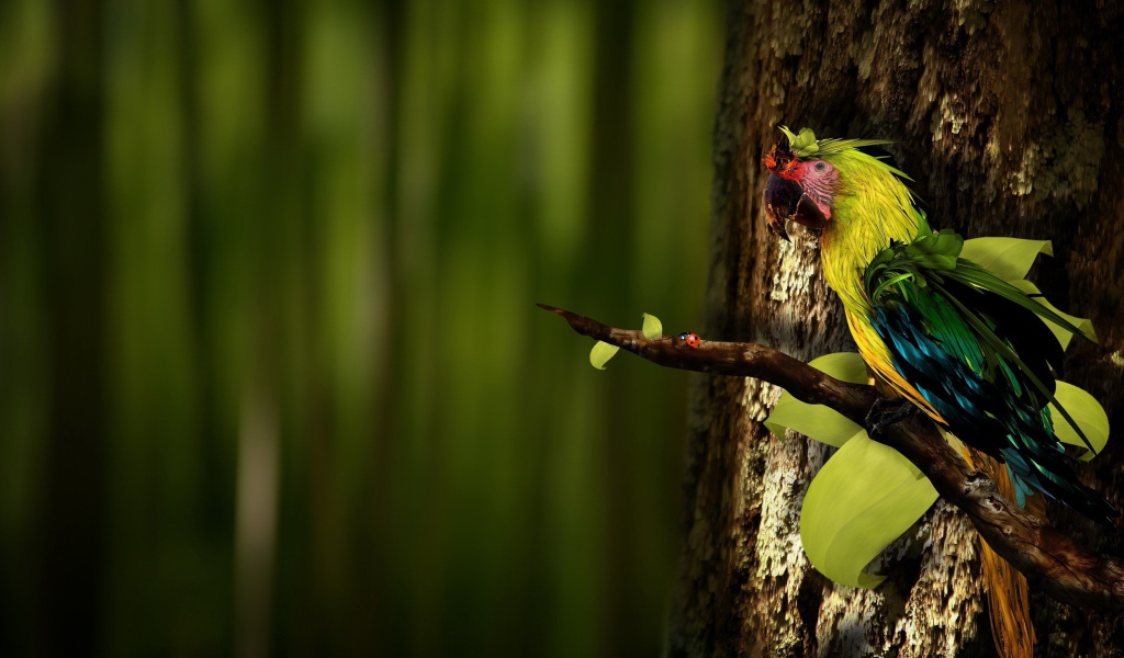 Попугай на ветке
