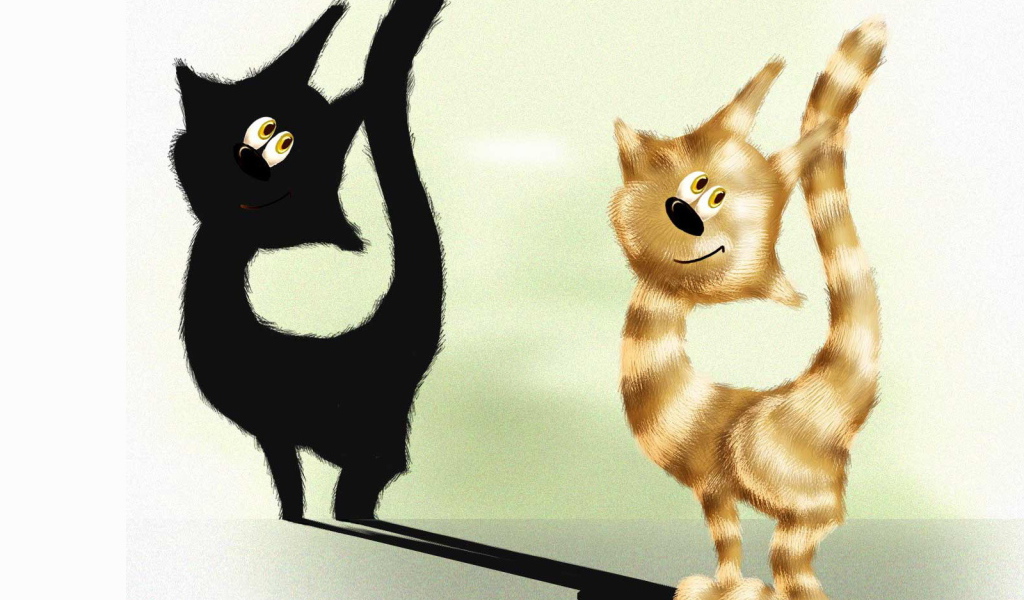 Тень кота с глазами