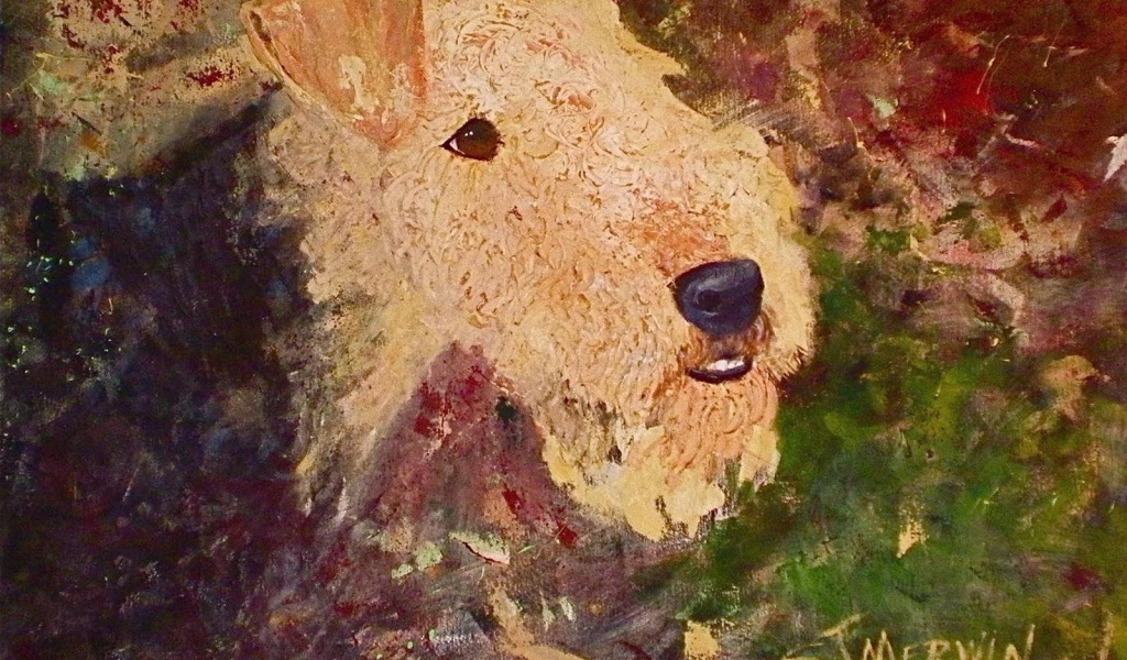 Рисунок собаки эрдельтерьера