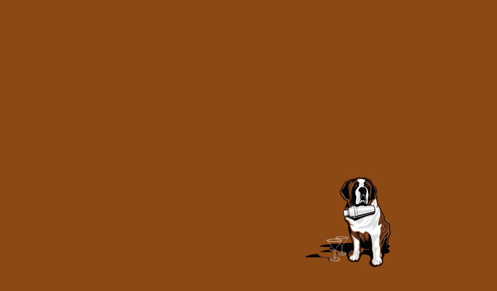 Обои с собакой сенбернаром