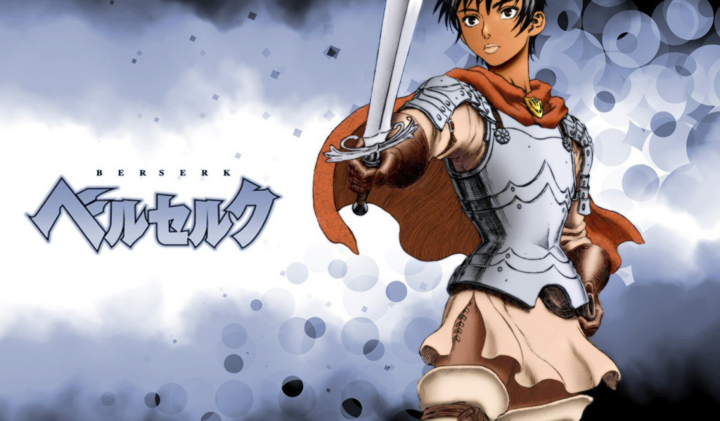 Воин с мечом из японской анимации
