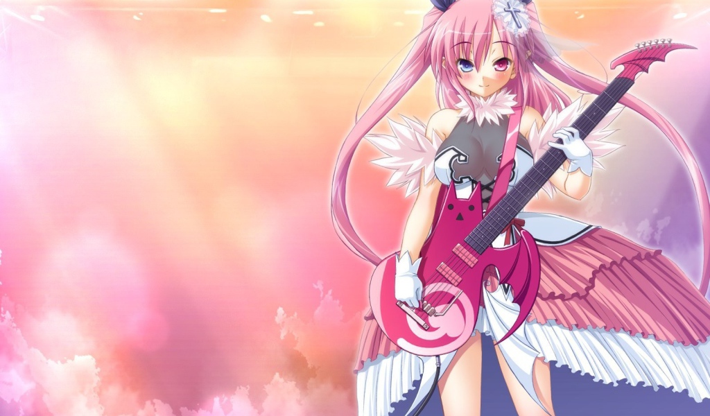 Аниме девочка с гитарой