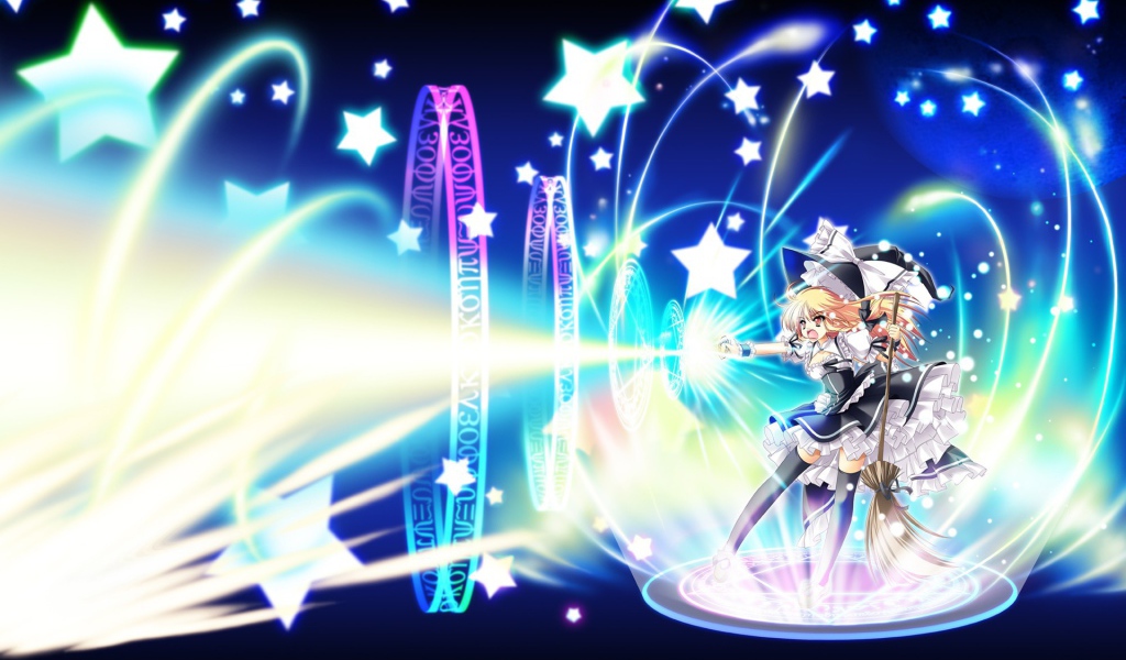 Аниме девушка с метлой