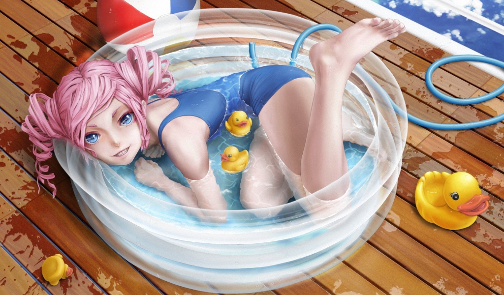 Аниме девочка с розовыми волосами