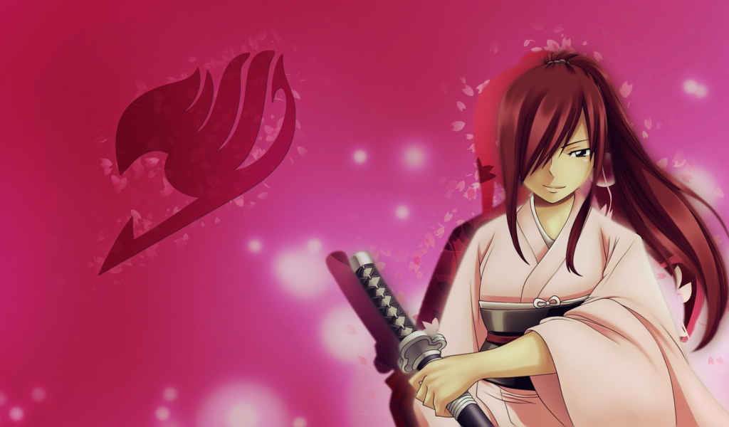 Розовая девушка Аниме