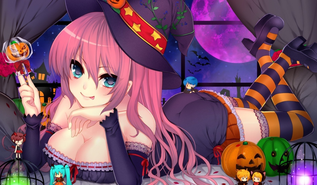 Девушка на празднике хеллоуин