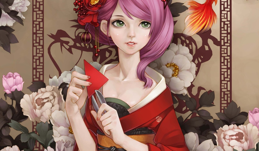 Девушка с розовыми волосами