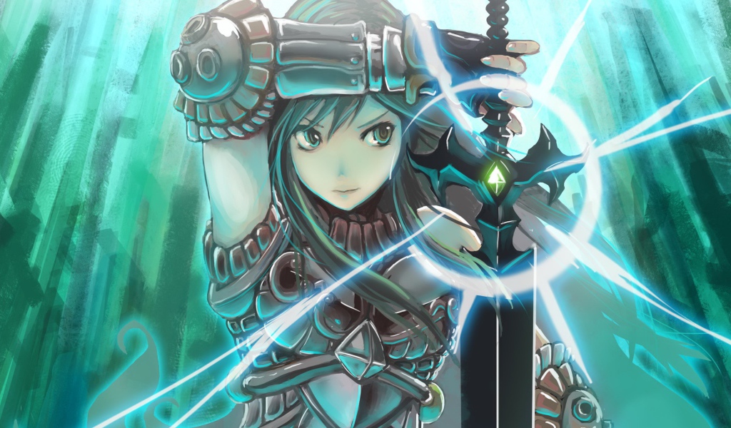 Аниме девушка в доспехах