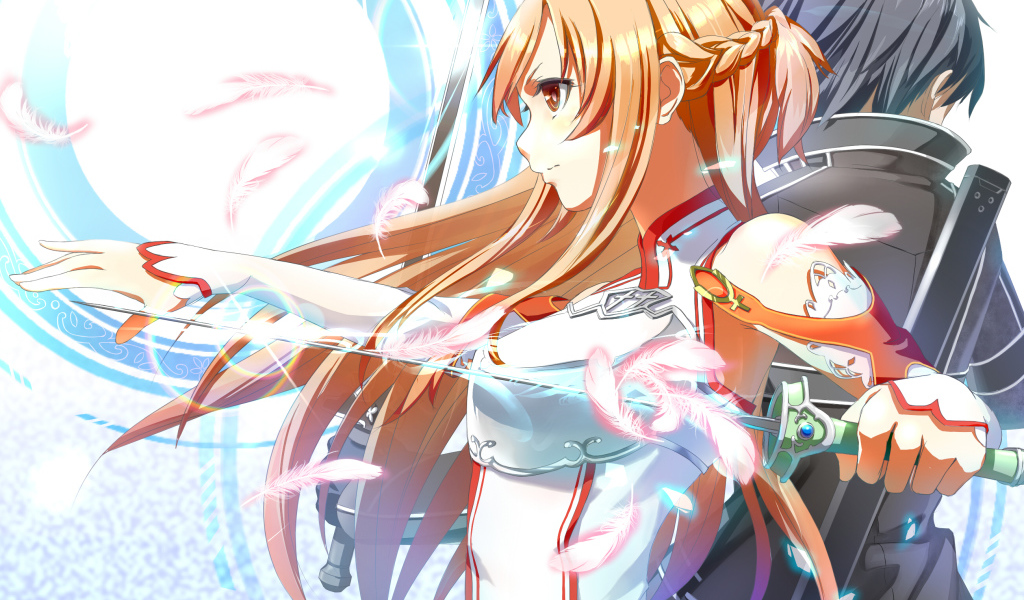 Девочка и парень с мечом