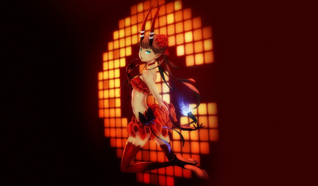 Аниме девочка с рогами