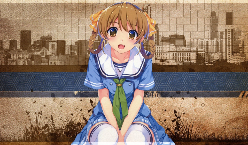 Девочка в синем платье