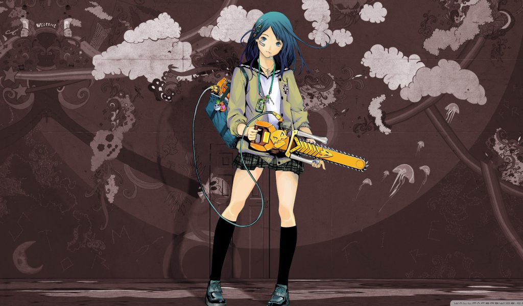 Девушка с бензопилой