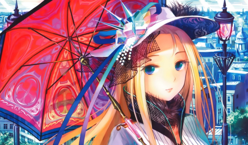 Девочка в шляпе с зонтиком