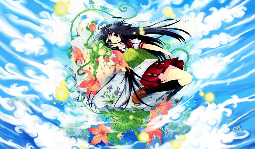 Девочка с книгой в облаках