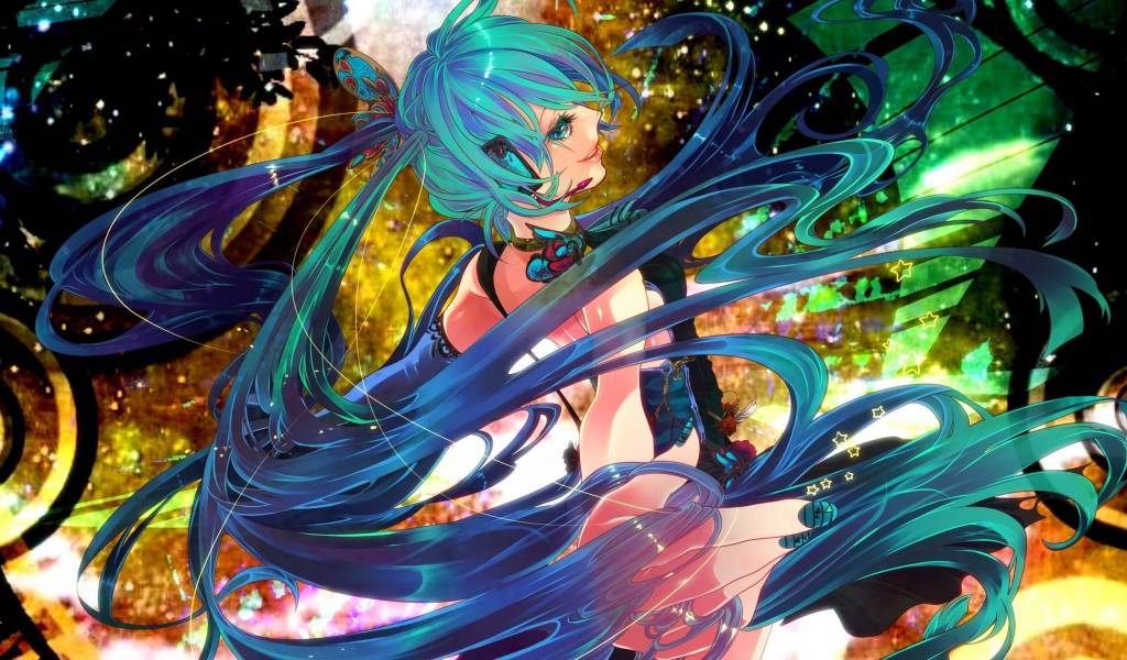 Девушка с голубыми волосами