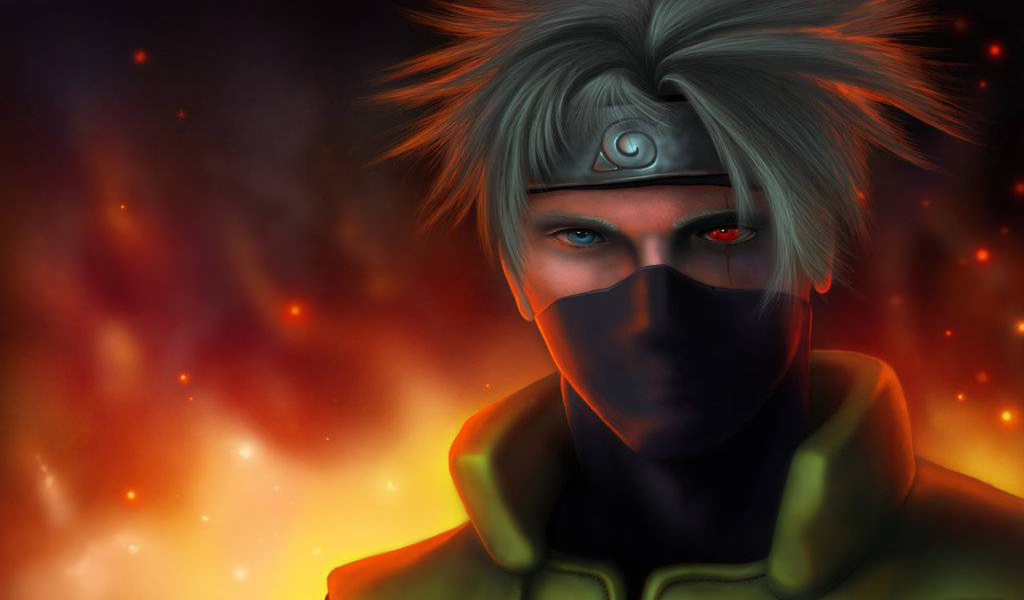 Парень на фоне пламени