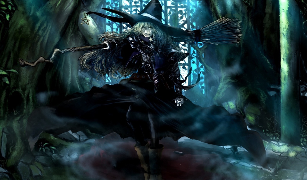 Ведьма с метлой