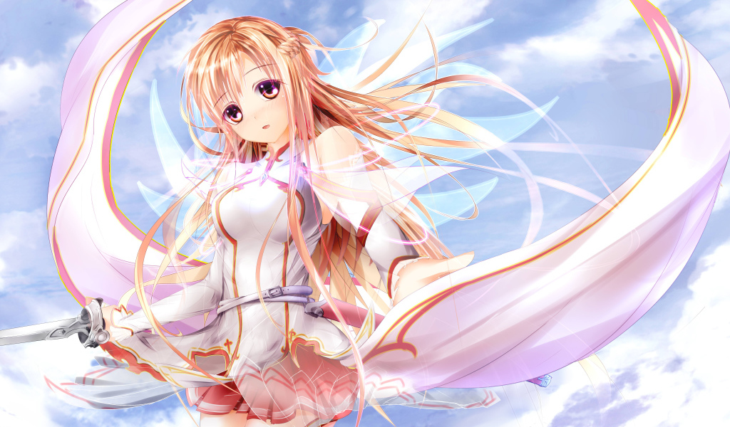 Юуки Асуна с мечом