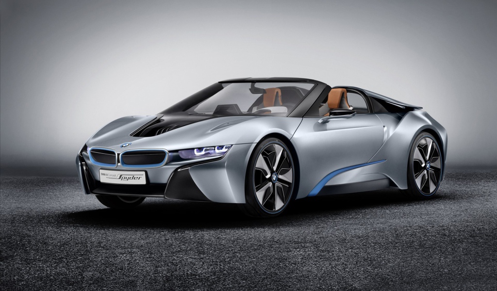 Серебристый Bmw i8 spyder