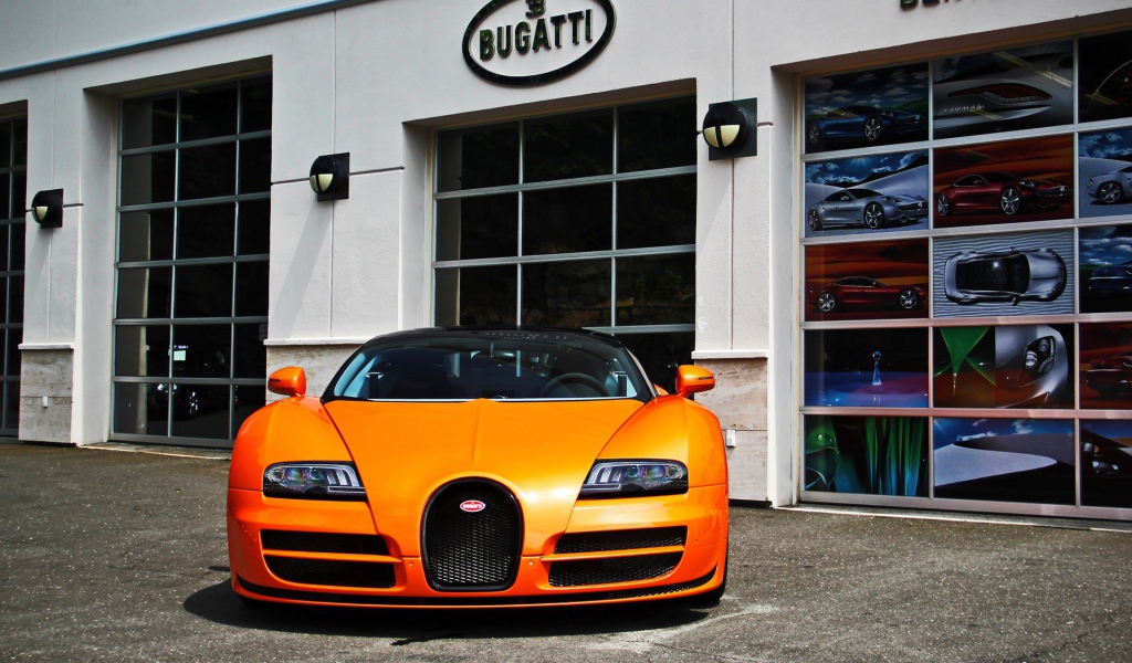 Оранжевый Bugatti veyron