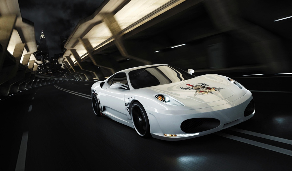 Белый Ferrari f430