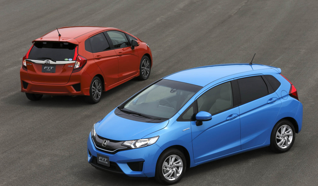 2014 Honda Fit car on the road 