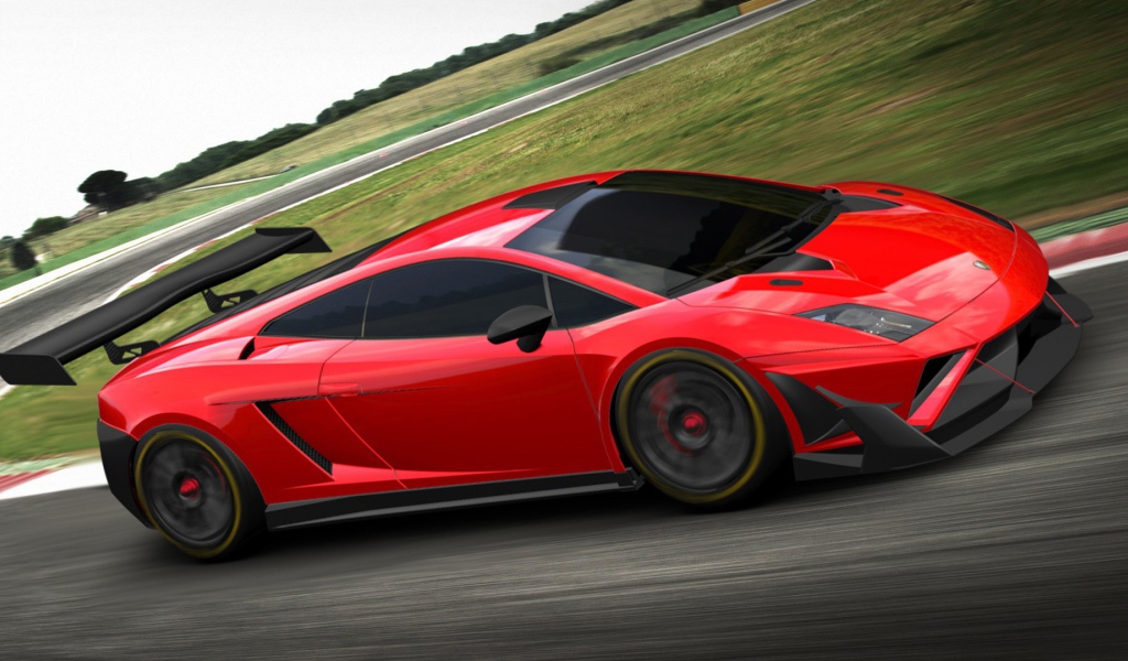 Красный Lamborghini Gallardo GT3 а2