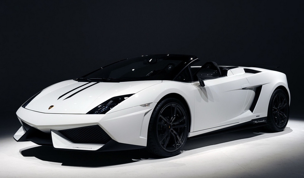 Белый Lamborghini gallardo lp570