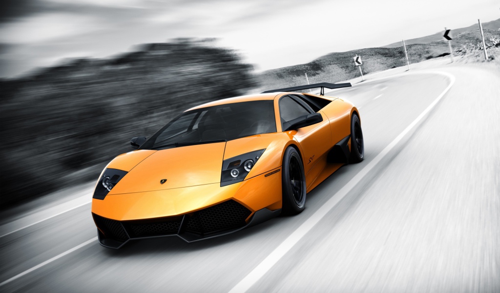 Lamborghini murcielago в дороге 