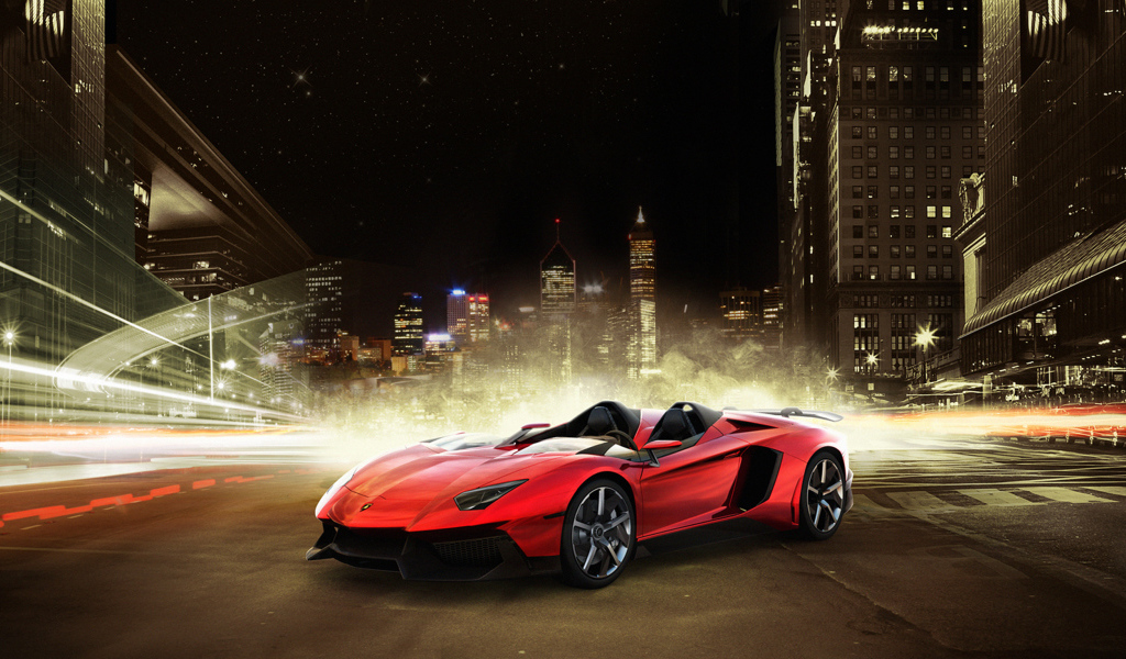 Ламборджини в ночном городе