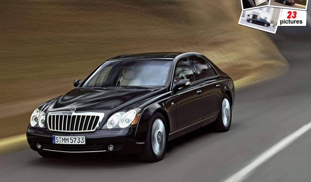 Автомобиль Maybach  57 на дороге