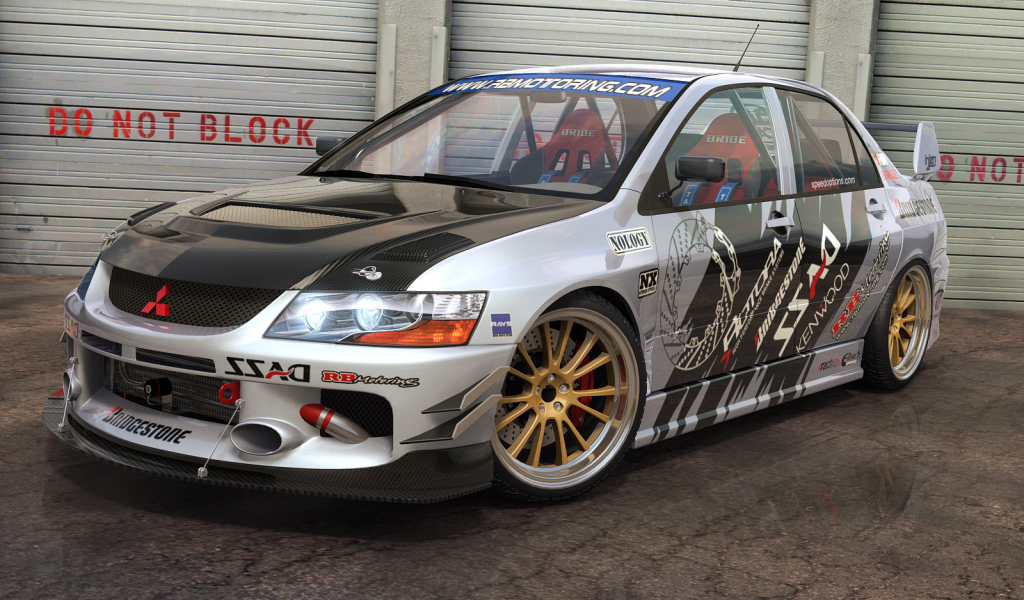 Красивый автомобиль Mitsubishi Lancer Evolution в Москве