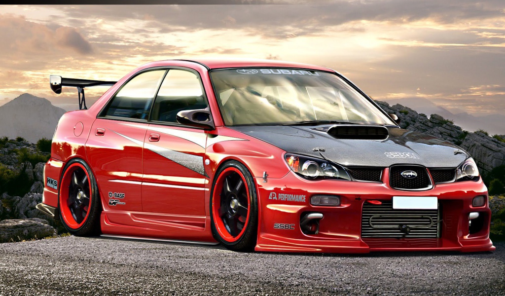 Красивый автомобиль Subaru Impreza WRX STI
