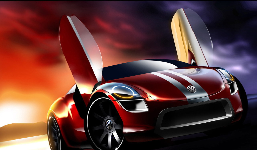 Красный Фольксваген