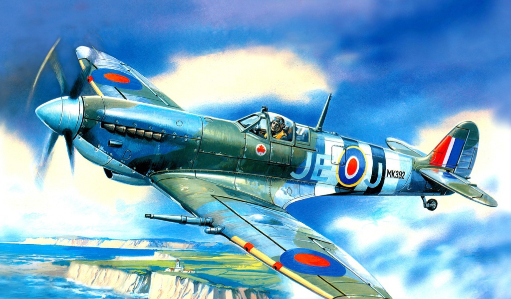 Самолет над заливом