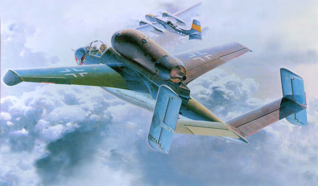 Немецкий самолет HE-162a-2