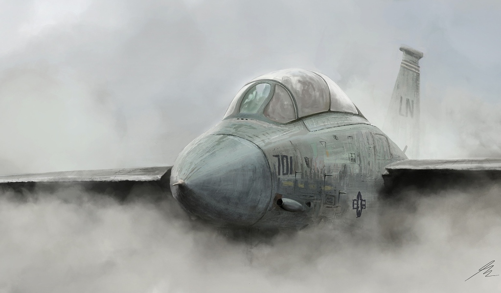 Рисунок самолета в облаках