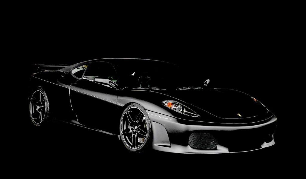 Черные обои с Феррари