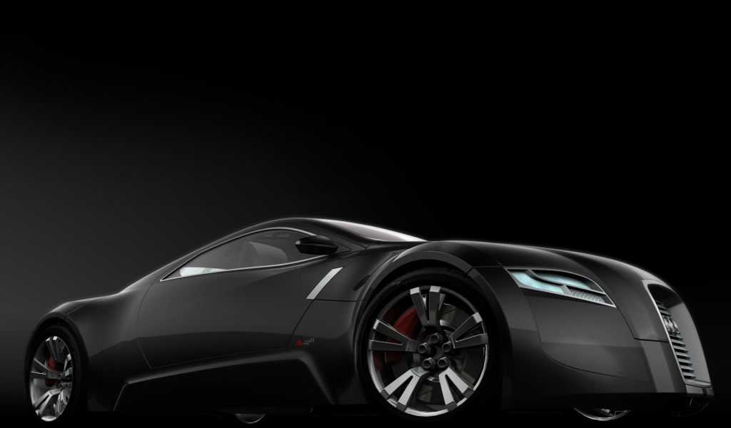 Черные обои с красивым автомобилем