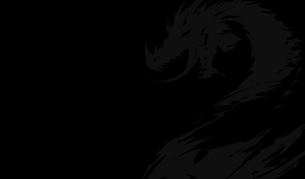 Черные обои с драконом