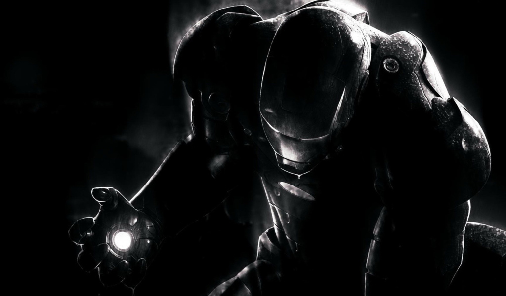 Черные обои с железным человеком