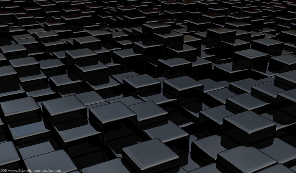 Черные обои с кубами