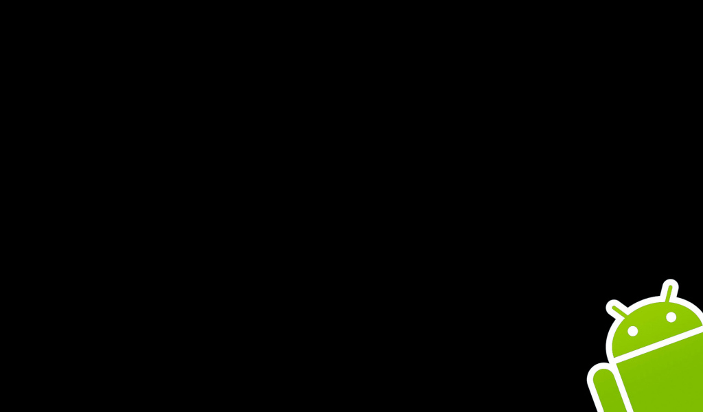 Черные обои с андроидом